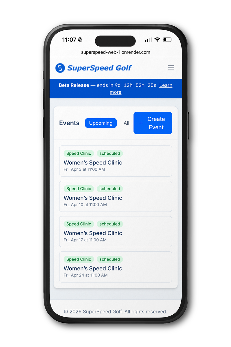 SuperSpeed App coach dashboard